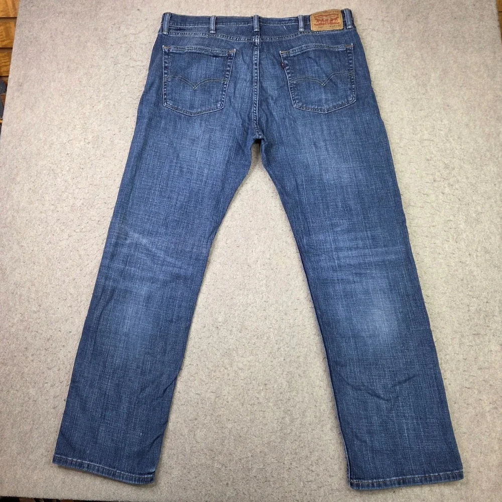 Levi's 505 Jeans Mens 38x32 Blue Denim Regular Fit Straight Leg Stretch Workwear